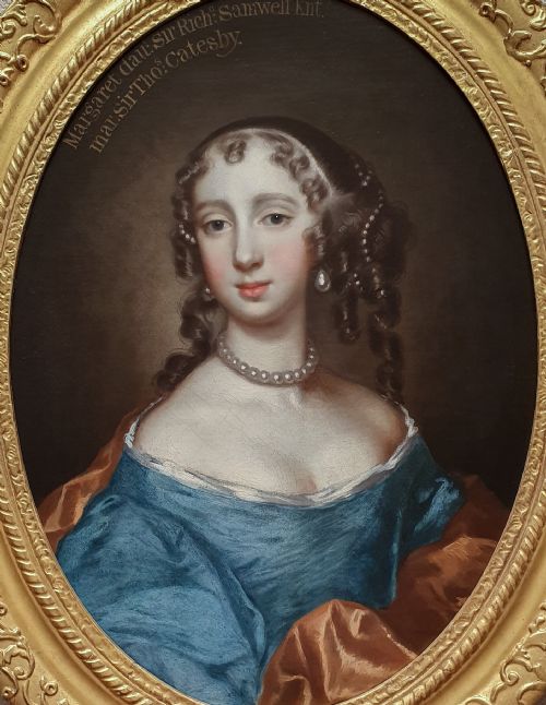 PORTRAIT OF A LADY MARGARET CATESBY 16401727 C1660 ATTRIBUTED TO JOHN MICHAEL WRIGHT 16171694 OIL ON CANVAS PAINTING - ADDITIONAL PHOTO 1