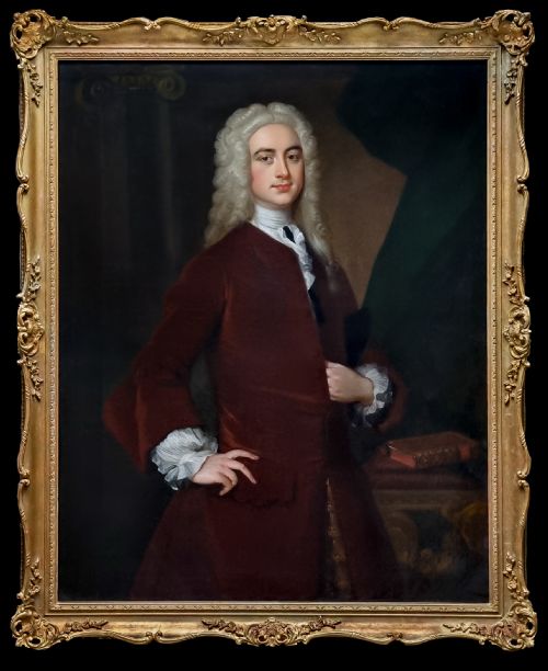 Portrait of a Gentleman, Townsend Andrews C.1725; Circle of Thomas Hudson (1701-1779), Antique Oil on Canvas Painting
