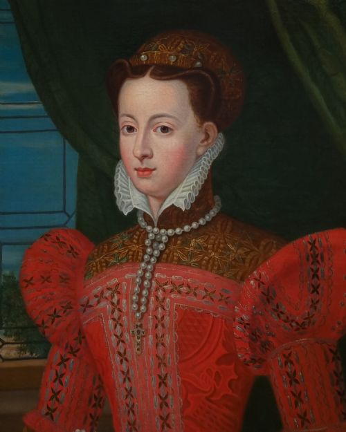 PORTRAIT OF MARY QUEEN OF SCOTS 18TH CENTURY AFTER FEDERICO ZUCCARI C15401609 ANTIQUE OIL ON CANVAS PAINTING - ADDITIONAL PHOTO 3
