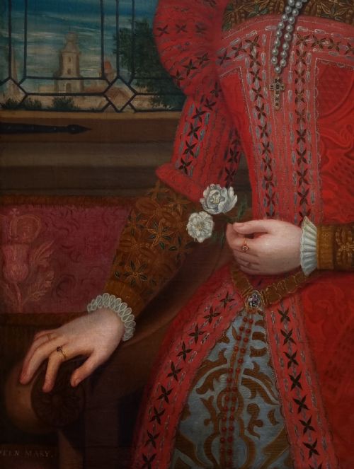 PORTRAIT OF MARY QUEEN OF SCOTS 18TH CENTURY AFTER FEDERICO ZUCCARI C15401609 ANTIQUE OIL ON CANVAS PAINTING - ADDITIONAL PHOTO 5