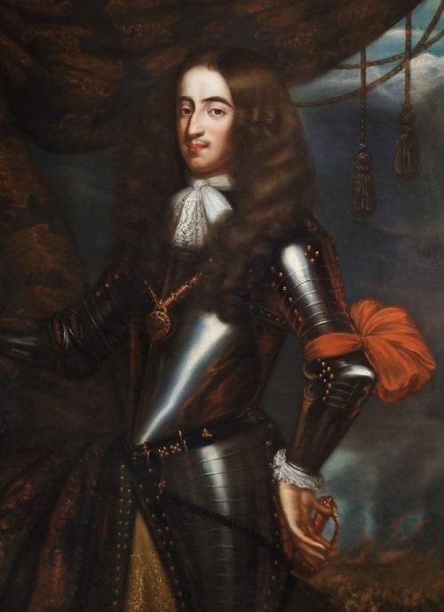 PORTRAIT OF KING WILLIAM III IN ARMOUR WITH A BATTLE IN THE DISTANCE C1680 CIRCLE OF JAN DE BAEN 16331702 OIL ON CANVAS PAINTING - ADDITIONAL PHOTO 4