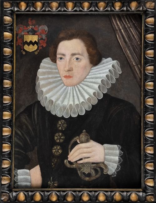 Elizabethan Portrait of Thomas Vavasour in a Black Doublet C.1587; Attributed to Hieronymus Custodis (Died 1593), Oil on Oak Panel Painting