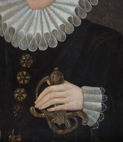 fig 6. Elizabethan Portrait of Thomas Vavasour in a Black Doublet c.1587; Attributed to Hieronymus Custodis (died 1593), Oil on oak panel painting