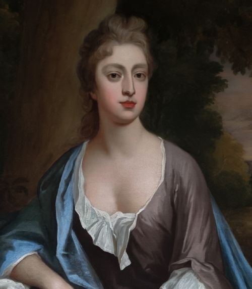 PORTRAIT OF LADY MARGARET AUBREY NEE LOWTHER C16821692 BY MICHAEL DAHL 16561743 ANTIQUE OIL ON CANVAS PAINTING - ADDITIONAL PHOTO 2