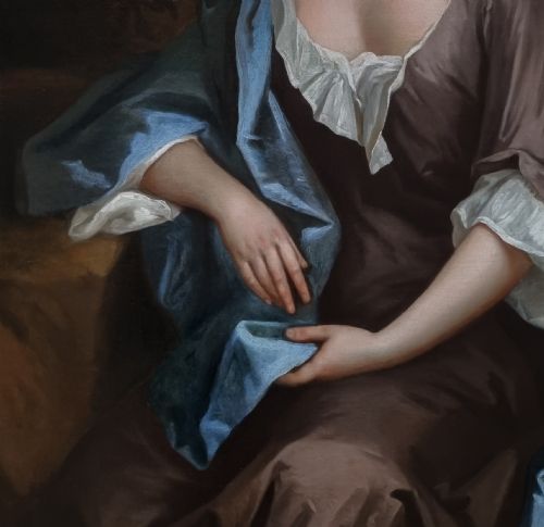 PORTRAIT OF LADY MARGARET AUBREY NEE LOWTHER C16821692 BY MICHAEL DAHL 16561743 ANTIQUE OIL ON CANVAS PAINTING - ADDITIONAL PHOTO 5