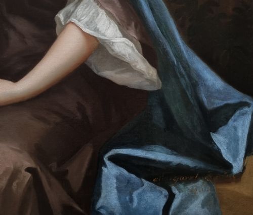 PORTRAIT OF LADY MARGARET AUBREY NEE LOWTHER C16821692 BY MICHAEL DAHL 16561743 ANTIQUE OIL ON CANVAS PAINTING - ADDITIONAL PHOTO 7