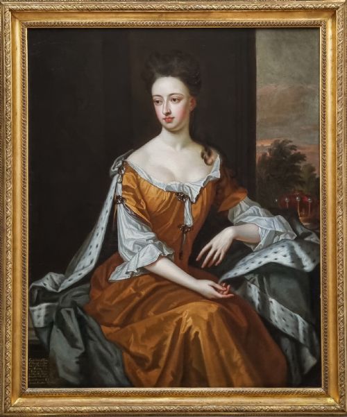 portrait of a lady mary sackville countess of dorset 16691691 c1690 studio of sir godfrey kneller 16461723 oil on canvas painting - CATEGORY: ANTIQUE ART - DATED 17TH CENTURY