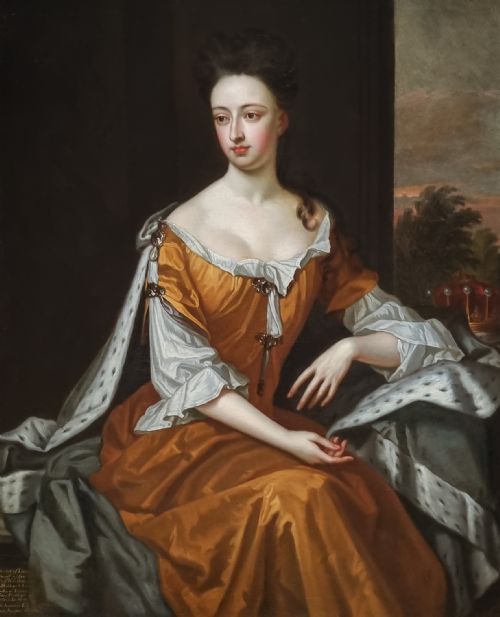 PORTRAIT OF A LADY MARY SACKVILLE COUNTESS OF DORSET 16691691 C1690 STUDIO OF SIR GODFREY KNELLER 16461723 OIL ON CANVAS PAINTING - ADDITIONAL PHOTO 2