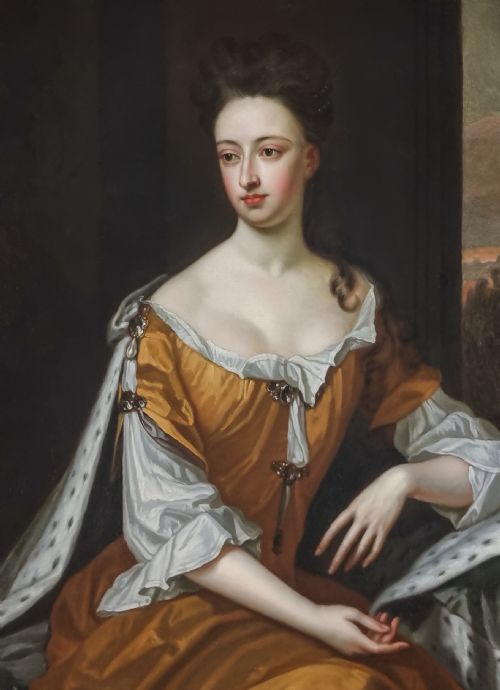 PORTRAIT OF A LADY MARY SACKVILLE COUNTESS OF DORSET 16691691 C1690 STUDIO OF SIR GODFREY KNELLER 16461723 OIL ON CANVAS PAINTING - ADDITIONAL PHOTO 3