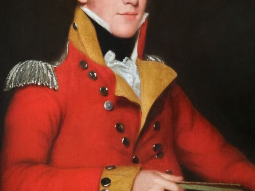 REGENCY PORTRAIT OF AN OFFICER IN UNIFORM C1815 CIRCLE OF RAMSAY RICHARD REINAGLE RA 17751862 OIL ON CANVAS - ADDITIONAL PHOTO 4