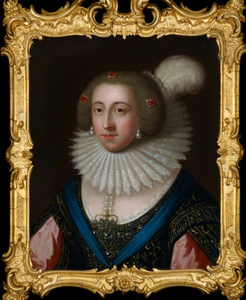 fig 3. Portrait of Elizabeth, Queen of Bohemia & Electress Palatine, Oil on canvas painting, Fine Gilded Frame; Manner of Paul van Somer (c.1576-1621)
English School