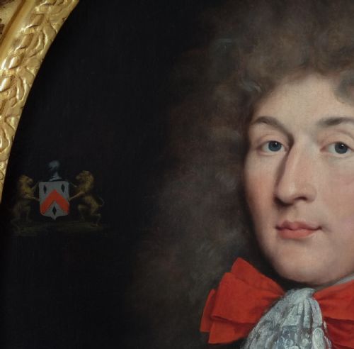 1680'S PORTRAIT OF A GENTLEMAN IN A LACE CRAVAT AND ARMOUR CIRCLE OF PIERRE MIGNARD 16121695 CALLED MIGNARD LE ROMAIN ANTIQUE OIL ON CANVAS PAINTING - ADDITIONAL PHOTO 5
