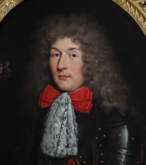 1680'S PORTRAIT OF A GENTLEMAN IN A LACE CRAVAT AND ARMOUR CIRCLE OF PIERRE MIGNARD 16121695 CALLED MIGNARD LE ROMAIN ANTIQUE OIL ON CANVAS PAINTING - ADDITIONAL PHOTO 6