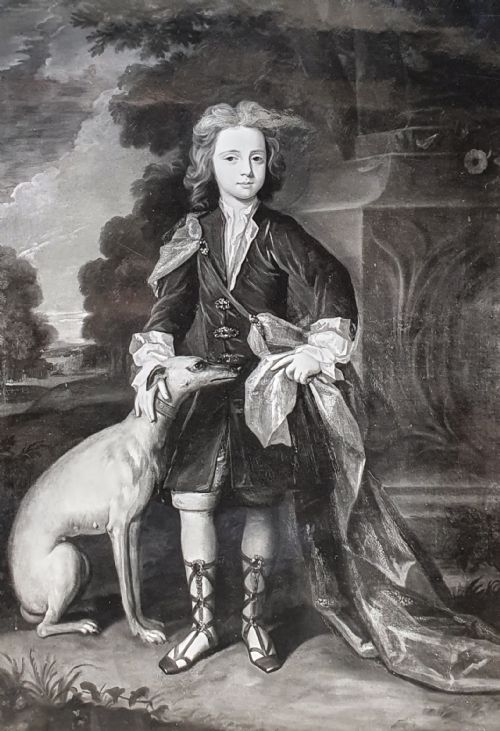 C1710 PORTRAIT OF YOUNG GENTLEMAN LORD GEORGE DOUGLAS WITH BOW AND ARROW ATTRIBUTED TO CHARLES D'AGAR 16691723 OIL ON CANVAS PAINTING - ADDITIONAL PHOTO 7