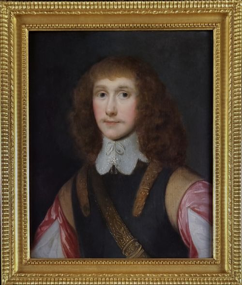 c1638 portrait of a gentleman in a curras and white collar thomas bruce earl of elgin attributed to theodore russel 16141689 oil on panel painting - CATEGORY: ANTIQUE ART - DATED 17TH CENTURY