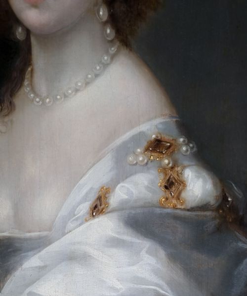 C1638 PORTRAIT OF A LADY DIANA CECIL COUNTESS OF ELGIN ATTRIBUTED TO THEODORE RUSSEL 16141689 OIL ON PANEL PAINTING - ADDITIONAL PHOTO 9