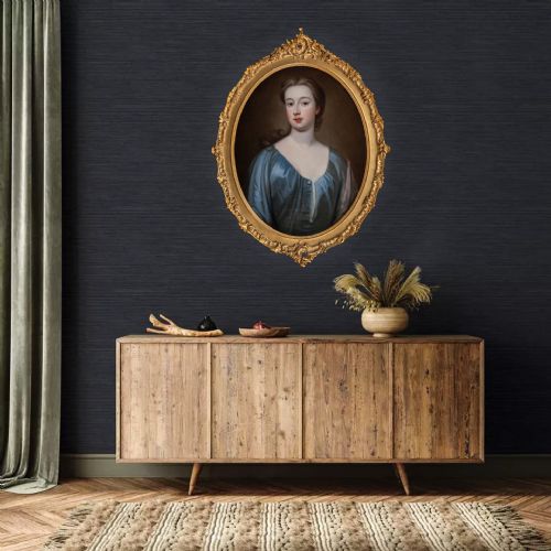 C1720 PORTRAIT OF A LADY IN A BLUE SILK DRESS CIRCLE OF JONATHAN RICHARDSON 16671745 ANTIQUE OIL ON CANVAS PAINTING - ADDITIONAL PHOTO 1