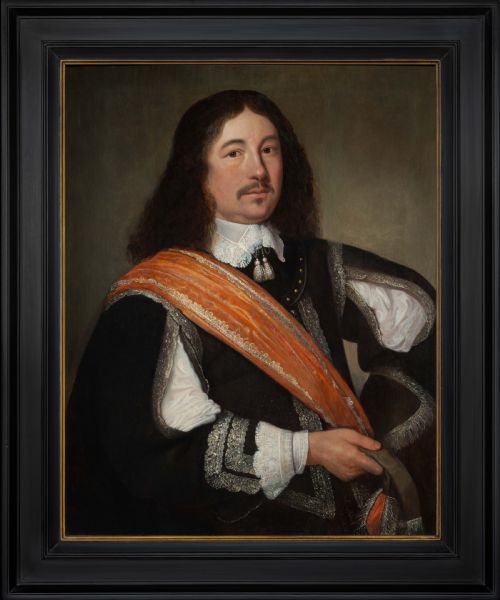 C.1650 Portrait of a Gentleman with a Sash and Gloves; Circle of Bartholomeus Van Der Helst, Antique Oil on Panel Painting