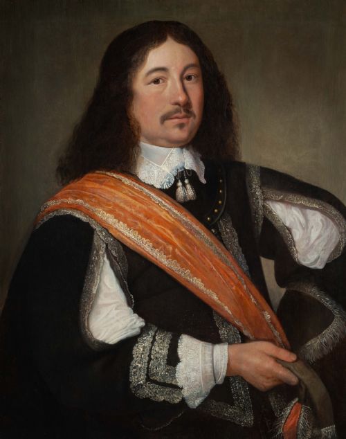 fig 2. c.1650 Portrait of a Gentleman with a Sash and Gloves; Circle of Bartholomeus van der Helst, Antique oil on panel painting