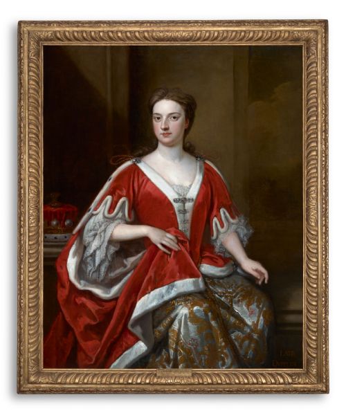 portrait of a lady abigail countess of kinnoull signed dated by godfrey kneller 16461723 oil on canvas painting - CATEGORY: ANTIQUE ART - DATED 18TH CENTURY