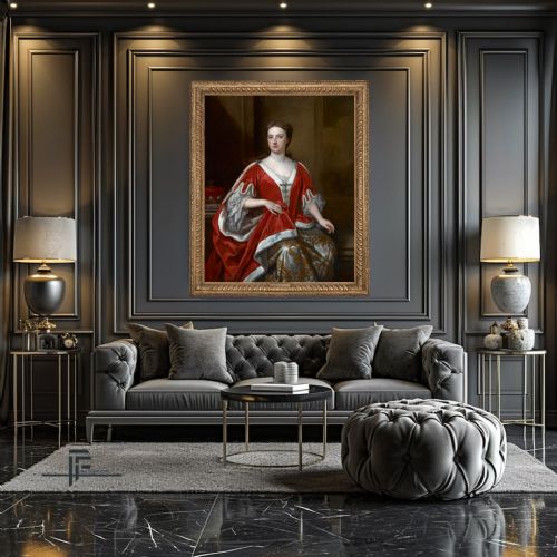 PORTRAIT OF A LADY ABIGAIL COUNTESS OF KINNOULL SIGNED DATED BY GODFREY KNELLER 16461723 OIL ON CANVAS PAINTING - ADDITIONAL PHOTO 1