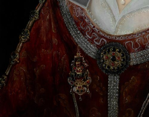 DATED 1606 PORTRAIT OF PRINCESS ELIZABETH LATER QUEEN OF BOHEMIA CIRCLE OF ROBERT PEAKE THE ELDER C15511626 OIL PAINTING ON PANEL - ADDITIONAL PHOTO 7