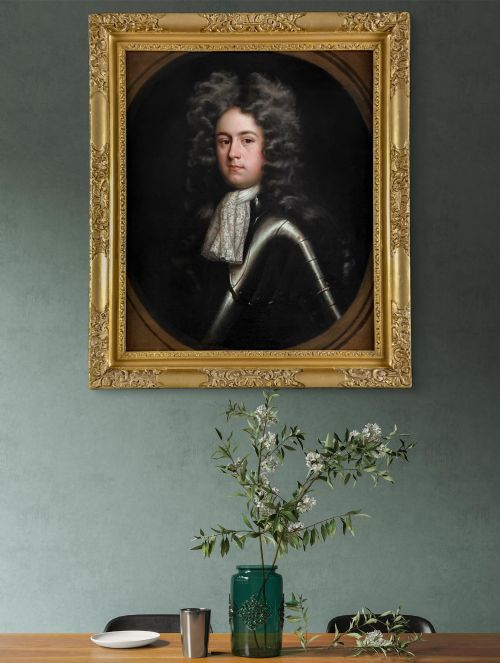PORTRAIT OF A GENTLEMAN IN ARMOUR JAMES CECIL 4TH EARL OF SALISBURY CIRCLE OF WILLEM WISSING 16561687 OIL ON CANVAS PAINTING - ADDITIONAL PHOTO 1