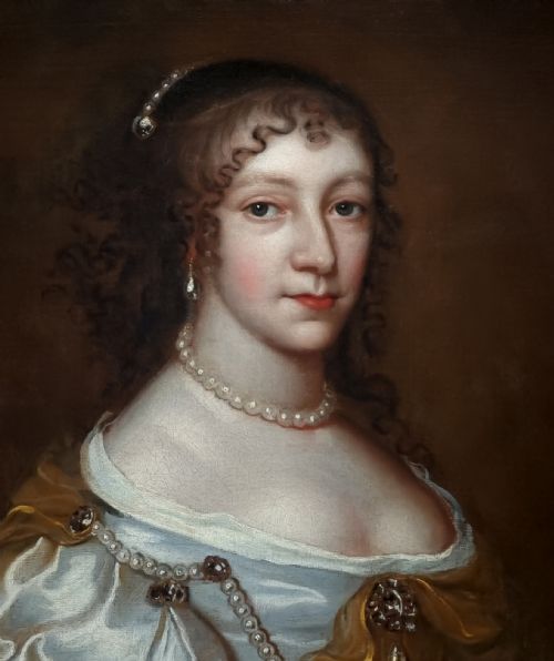 1660'S PORTRAIT OF A LADY IN A SILVER SILK DRESS CIRCLE OF SIR PETER LELY 16181680 ANTIQUE OIL PAINTING ON CANVAS - ADDITIONAL PHOTO 2