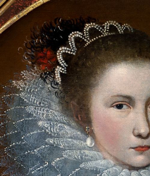 PORTRAIT OF A YOUNG LADY IN AN ELABORATE RUFF DATED 1617 CIRCLE OF FRANS POURBUS THE YOUNGER 15691622 OIL ON CANVAS PAINTING - ADDITIONAL PHOTO 6