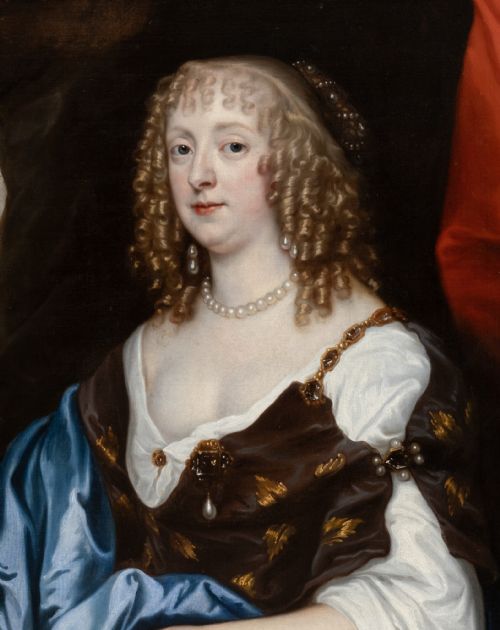 PORTRAIT OF CATHERINE MURRAY LATER COUNTESS OF DYSART BESIDE A PLINTH WITH PINK ROSES 17TH CENTURY AFTER SIR ANTHONY VAN DYCK OIL ON CANVAS PAINTING - ADDITIONAL PHOTO 8