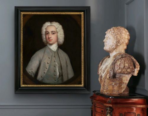 fig 1. Portrait of a Gentleman in a Grey Coat and White Cravat c.1730; Attributed to Hans Hysing (1678-1753), Oil on canvas painting