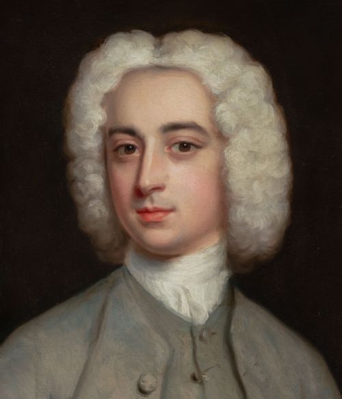 fig 2. Portrait of a Gentleman in a Grey Coat and White Cravat c.1730; Attributed to Hans Hysing (1678-1753), Oil on canvas painting