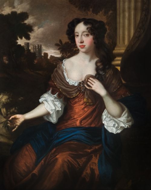 PORTRAIT OF MARY OF MODENA WHEN DUCHESS OF YORK C167580 STUDIO OF SIR PETER LELY 161880 OIL ON CANVAS PAINTING - ADDITIONAL PHOTO 2