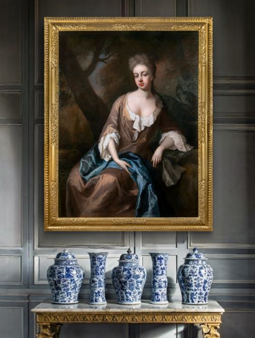 PORTRAIT OF LADY CATHERINE EDWIN NE MONTAGU IN A WOODLAND C1697 BY MICHAEL DAHL 16591743 OIL ON CANVAS PAINTING - ADDITIONAL PHOTO 4