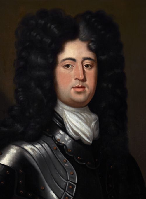 PORTRAIT OF A GENTLEMAN IN ARMOUR BESIDE A TABLE WITH HELMUT C1685 FOLLOWER OF JOHANN KERSEBOOM D1708 OIL ON CANVAS PAINTING - ADDITIONAL PHOTO 6