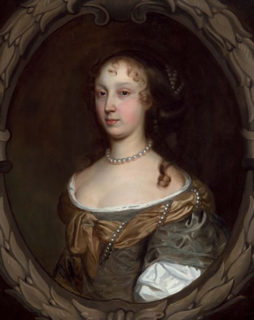 PORTRAIT OF A LADY IN A GREEN DRESS PEARL JEWELLERY C1660 STUDIO OF JOHN MICHAEL WRIGHT 16171694 OIL ON CANVAS PAINTING - ADDITIONAL PHOTO 3