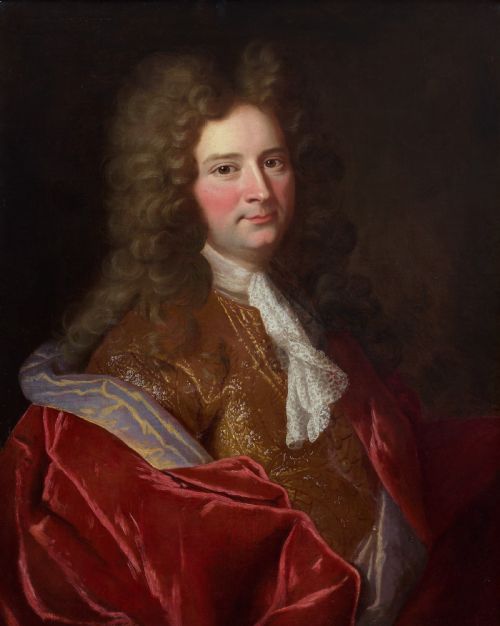 PORTRAIT OF A LADY PORTRAIT OF GENTLEMAN IN VELVET SILK ATTIRE C1700 CIRCLE OF NICOLAS DE LARGILLIERE 16561746 OIL ON CANVAS - ADDITIONAL PHOTO 9