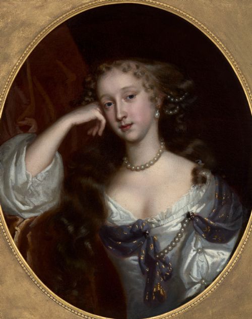 PORTRAIT OF A LADY ELIZABETH FANE COUNTESS WESTMORELAND IN SILVER DRESS C1667 CIRCLE OF JOHN MICHAEL WRIGHT 161794 OIL ON CANVAS PAINTING - ADDITIONAL PHOTO 5