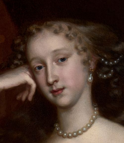 PORTRAIT OF A LADY ELIZABETH FANE COUNTESS WESTMORELAND IN SILVER DRESS C1667 CIRCLE OF JOHN MICHAEL WRIGHT 161794 OIL ON CANVAS PAINTING - ADDITIONAL PHOTO 8