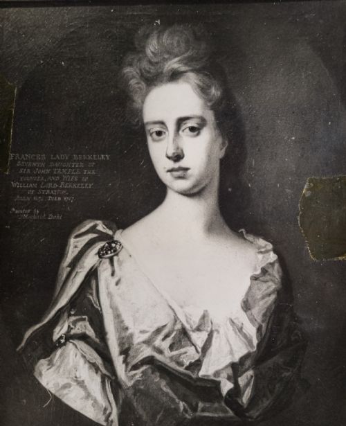 PORTRAIT OF A LADY IN WHITE DRESS AND BLUE MANTLE FRANCES LADY BERKELEY C1695 BY MICHAEL DAHL 16591743 OIL ON CANVAS PAINTING - ADDITIONAL PHOTO 8