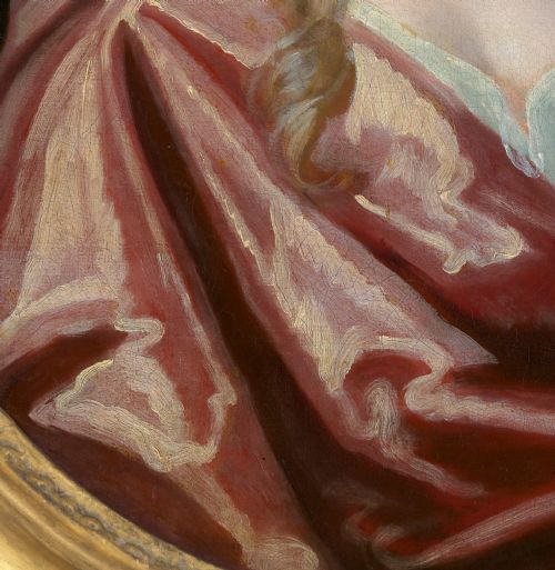 PORTRAIT OF A LADY ELIZABETH WRAY IN A SILK DRESS PINK WRAP C1698 CIRCLE OF MICHAEL DAHL OIL ON CANVAS - ADDITIONAL PHOTO 8