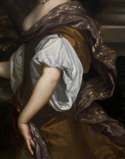 PORTRAIT OF ELIZABETH WRIOTHESLEY COUNTESS OF NORTHUMBERLAND 16461690 LATER DUCHESS OF MONTAGU C16651669 STUDIO OF PETER LELY 16181680 OIL ON CANVAS PAINTING - ADDITIONAL PHOTO 5
