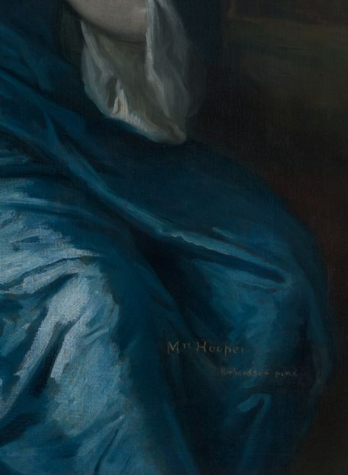 PORTRAIT OF MARY HOOPER NE DAVIE IN BLUE DRESS SEATED IN A PARKLAND C 17151725 JONATHAN RICHARDSON THE ELDER 16671745 OIL ON CANVAS PAINTING - ADDITIONAL PHOTO 7