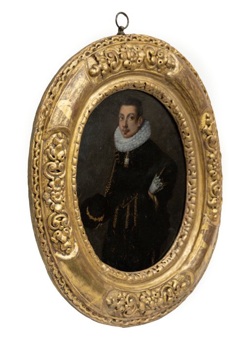 PORTRAIT OF AN ELIZABETHAN GENTLEMAN IN DOUBLET WITH GOLD TRIM C1595 MANNER OF HIERONIMO CUSTODIS DIED C1593 OIL ON COPPER PAINTING - ADDITIONAL PHOTO 1