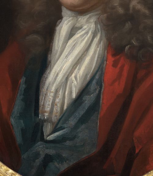 PORTRAIT OF A GENTLEMAN IN A RED COAT AND PERIWIG C17151725 STUDIO OF SIR GODFREY KNELLER 16461723 OIL ON CANVAS PAINTING - ADDITIONAL PHOTO 6