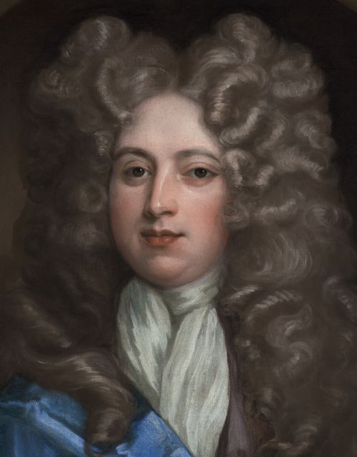 PORTRAIT OF A GENTLEMAN WITH PERIWIG AND BLUE CLOAK C16951710 ATTRIBUTED TO THOMAS MURRAY 16631734 OIL ON CANVAS PAINTING - ADDITIONAL PHOTO 6