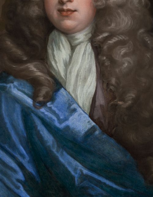 PORTRAIT OF A GENTLEMAN WITH PERIWIG AND BLUE CLOAK C16951710 ATTRIBUTED TO THOMAS MURRAY 16631734 OIL ON CANVAS PAINTING - ADDITIONAL PHOTO 7