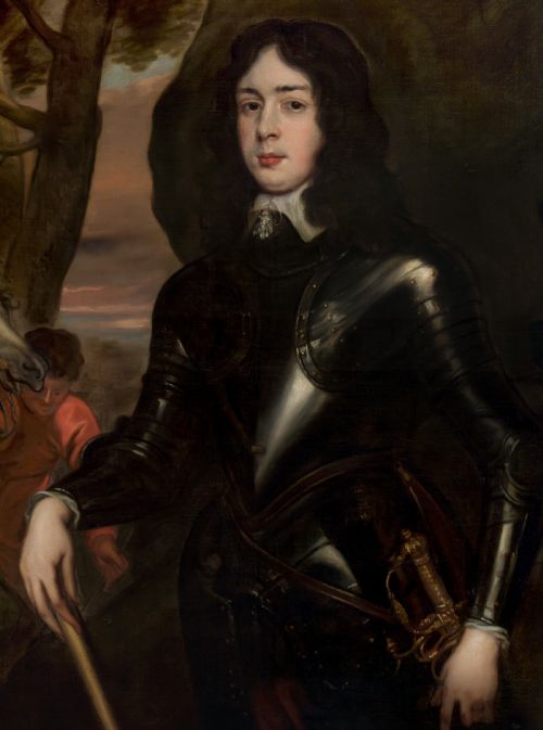PORTRAIT OF A ROYALIST OFFICER IN ARMOUR WITH A HORSE AND GROOM BEYOND C16501665 FOLLOWER OF SIR ANTHONY VAN DYCK ANGLOFLEMISH SCHOOL 15991641 OIL ON CANVAS PAINTING - ADDITIONAL PHOTO 4
