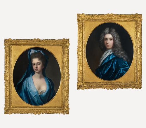 Portrait of Sir John Wentworth, 1st Baronet, and Mary, Lady Wentworth; Attributed to Michael Dahl (C.1659–1743) and Attributed to Thomas Murray (1663–1735), Oil on Canvas Painting