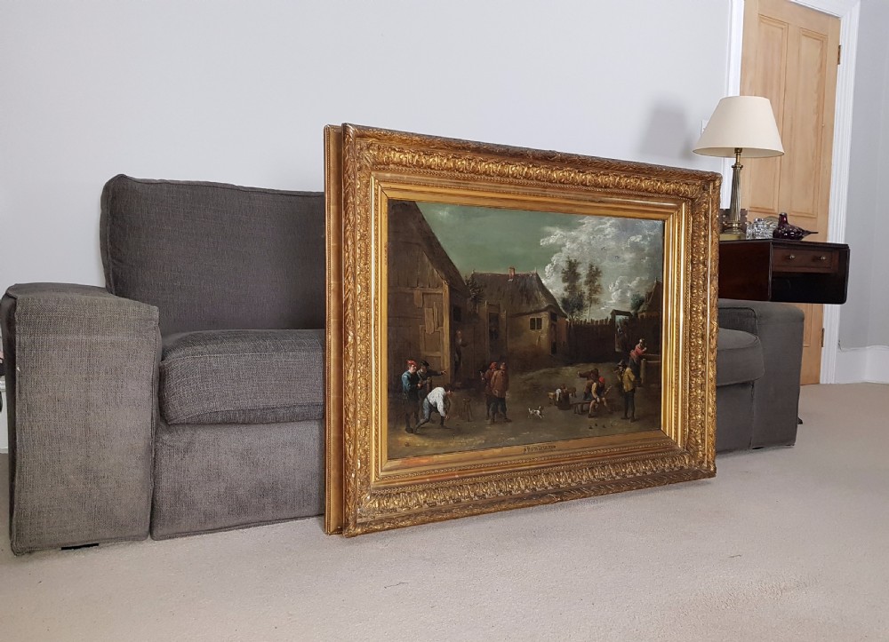 Figures Playing a Game of Bowls, 18th Century; Follower of David Teniers (1610–1690) View III